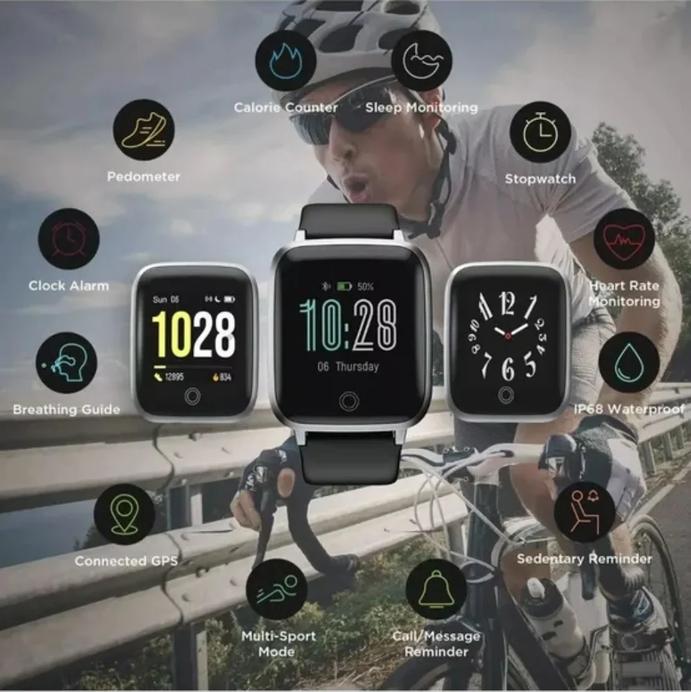 Smart Watch Fitness Tracker Heart Monitor Waterproof 1.3